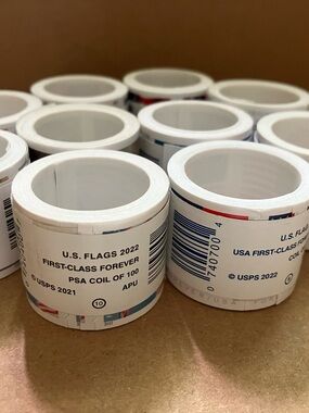 10 Rolls (Coil of 1000) USPS First Class Forever Flag Stamps 2022